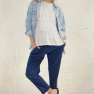 Hatch Maternity Navy Cotton Colby Pant